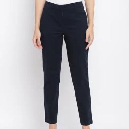 Fabindia Navy Regular Fit Trousers-image-41