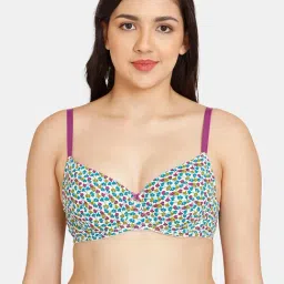 Rosaline by Zivame Multicolor Printed Half Coverage T-Shirt Bra-picture-0