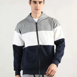 Chkokko Multi Regular Fit Colour Block Sports Hoody-image-2