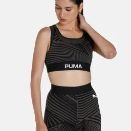 Puma Black & Brown Printed Sports Bra-image-55