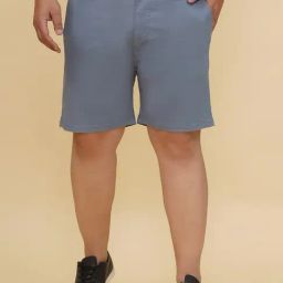 John Pride Slate Grey Cotton Plain Shorts-picture-25