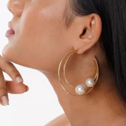 Joker & Witch Coralia Pearl Gold Earrings for Women-image-45