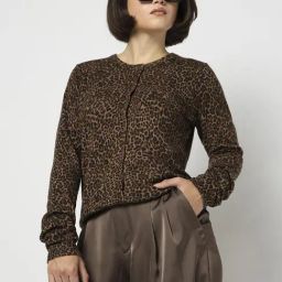 GAP Brown Regular Fit Printed Cardigan-image-14