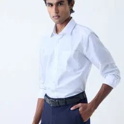 WES Formals by Westside White Checkered Slim-Fit Cotton Shirt-picture-22