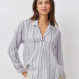 SELVIA White Striped Shirt-picture-46
