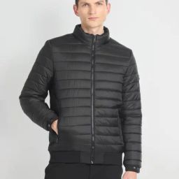Arrow Sport Black Regular Fit Quilted Jacket-image-66