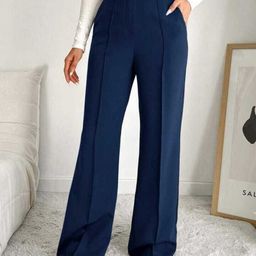 Next One Women Smart Straight Fit High-Rise Easy Wash Pleated Trousers-picture-18