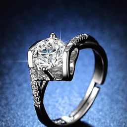 Jewels Galaxy Silver-Plated & Crystal Studded Heart Shaped Anti Tarnish Finger Ring-image-46