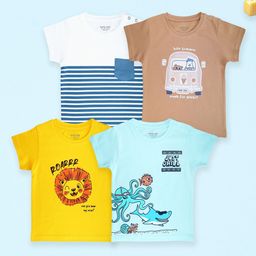Miss & Chief Kids 4 Printed Pure Cotton Applique T-shirt-10
