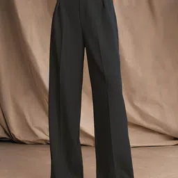 Outzidr Women Relaxed Fit Pleated Trousers-picture-58