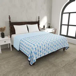 JaipurFabric Blue Mulmul Cotton 150 GSM Reversible Ac Dohar-image-96