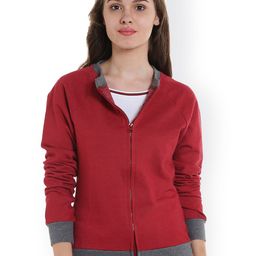 Campus Sutra Women Maroon Solid Sweatshirt-image-81