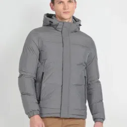 Arrow Sport Grey Regular Fit Hooded Jacket-picture-8