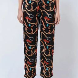 First Resort By Ramola Bachchan Black Chain Print Palazzo-image-19