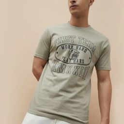 Fame Forever By Lifestyle Dark Beige Regular Fit Printed T-Shirt-image-72