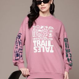 The Roadster Lifestyle Co. Drop-Shoulder Printed Oversized Sweatshirt-image-72