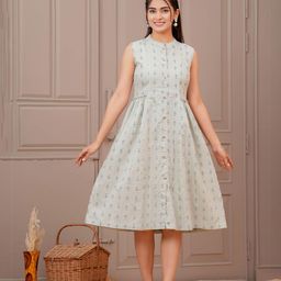 Nayo Ethnic Motifs Print Fit & Flare Mini Dress-picture-17