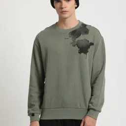 The Bear House Green Cotton Regular Fit Printed Sweatshirt-picture-49