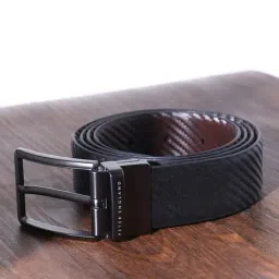 Peter England Black & Brown Leather Reversible Belt For Men-picture-7