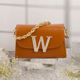 NR by Nidhi Rathi Tan Leather Embellished Clutch-image-98