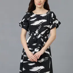 Stylecast X Kotty Women Abstract Print A-Line Dress-image-7