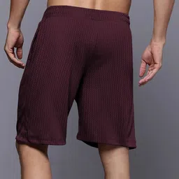 TRIPR Men Solid Self Design Regular Shorts image 4