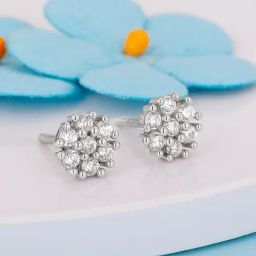 GIVA 92.5 Sterling Silver Floral Elegant Stud Earrings-image-3