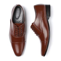 INVICTUS Men Brown Solid Formal Oxfords-image-17
