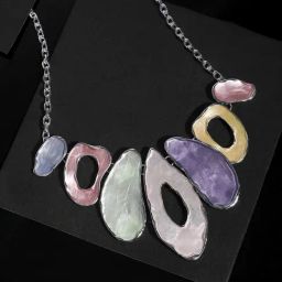 SOHI Multicolor Abstract Halo Necklace-image-30