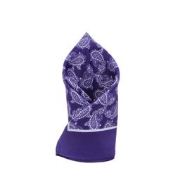 Alvaro Castagnino Blue Paisley Print Pocket Square-image-7