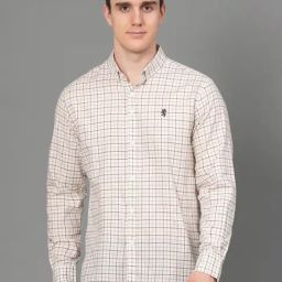 Red Tape Beige Regular Fit Check Shirt-image-97
