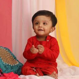 VASTRAMAY Boys Red & Gold Printed Full Sleeves Kurta Sets-image-77