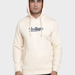 Red Tape Beige Regular Fit Graphic Hoodie-12