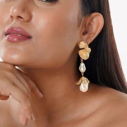 Joker & Witch Thalassa Pearl Gold Earrings for Women-image-93