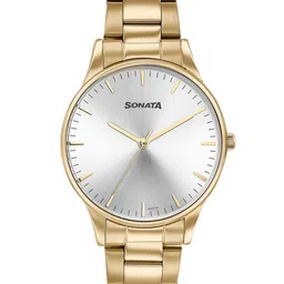 Sonata Men Dial & Stainless Steel Bracelet Style Straps Analogue Watch 77144YM02-image-94