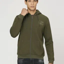 Pepe Jeans Olive Regular Fit Hooded Sweatshirt-image-91