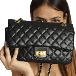 MINI WESST Women Solid Structured Quilted Shoulder Bag-image-42