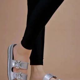 Shoetopia Women's Silver Casual Sandals-image-40