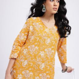 Anouk Rustic Floral Printed V-Neck Straight Kurta-image-99