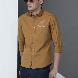MaverIQ Slim Fit Graphic Printed Spread Collar Cotton Shirt-picture-22