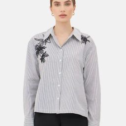 Kazo Black & White Striped Shirt-picture-12