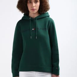 TOMMY HILFIGER Green Cotton Graphic Print Hoodie-32