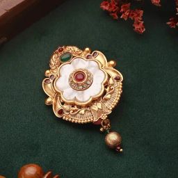 Saraf RS Jewellery Multi Stone Floral Handcrafted Broach Saree Pin-24