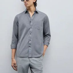 WES Formals by Westside Charcoal Slim-Fit Shirt-image-40
