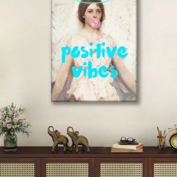 Art Street Beige Feminist Altered Stretch Canvas Painting-image-68