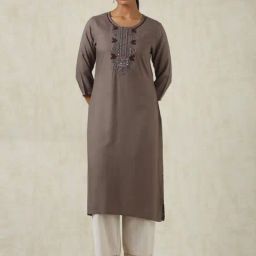 Soch Grey Regular Fit Embroidered Kurtas-image-69