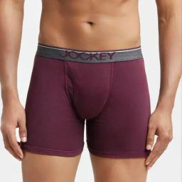 Jockey 8009 Bright Wine Super Combed Cotton Rib Boxer Briefs with Ultrasoft Waistband-image-47