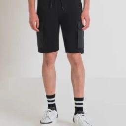 Antony Morato Black Slim Fit Cargo Shorts-image-15
