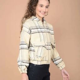 Crimsoune Club Beige Chequered Jacket-image-81