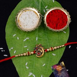 Silver Shine Unisex Set Of 2 Bhaiya Bhabhi Rakhi Gift Set-image-49